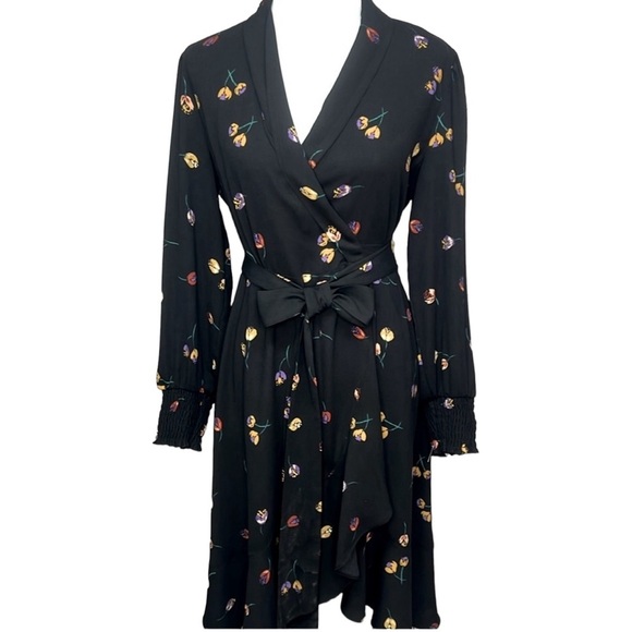 Cabi Divine Floral Wrap Dress Black - Picture 6 of 9